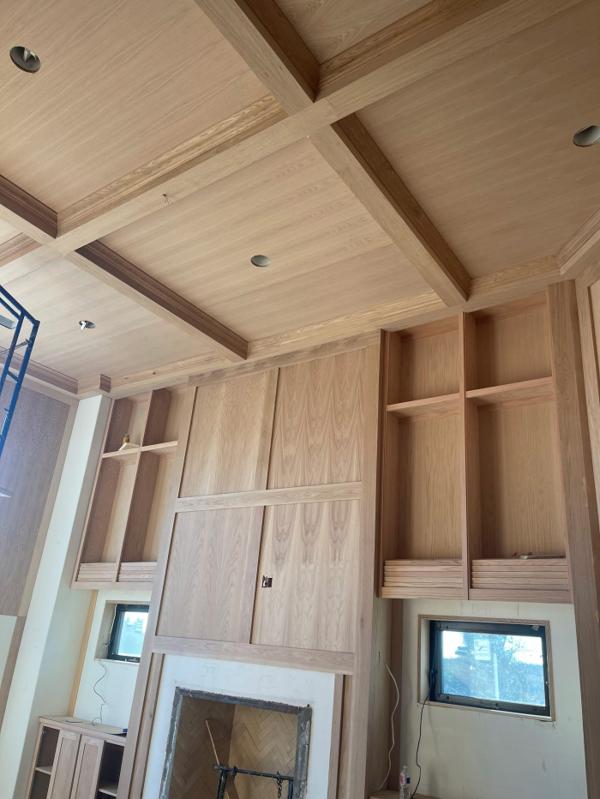 Coffered ceiling & built-ins