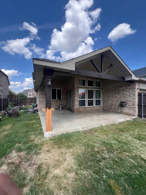 Brick gable patio cover