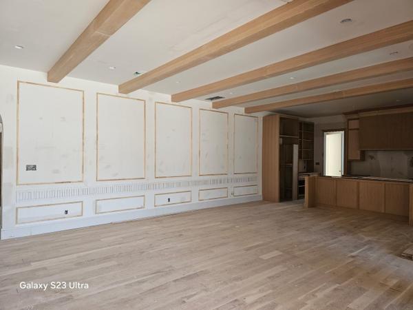 Paneled wall & beams